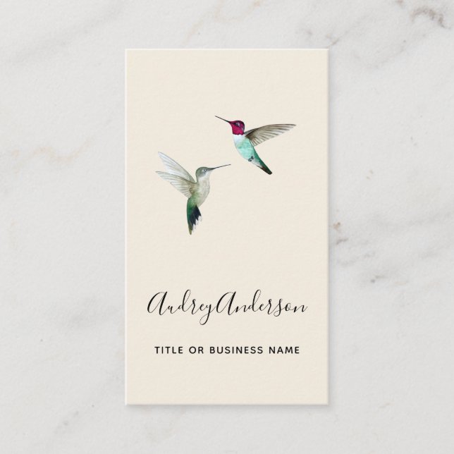 Anna's Hummingbirds Business Card (Front)