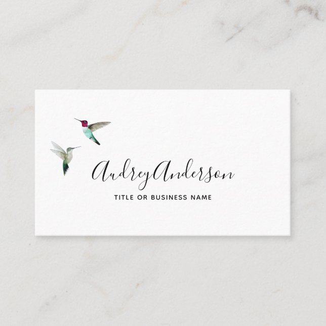 Anna's Hummingbirds Business Card (Front)