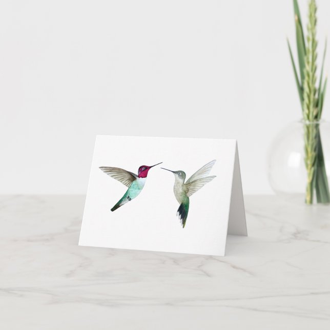 Anna's Hummingbirds Card (Front)