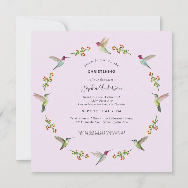 Anna's Hummingbirds Christening (Front)