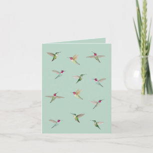 Anna's Hummingbirds Folded Note Card