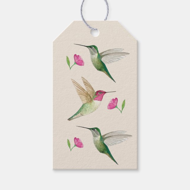 Anna's Hummingbirds Gift Tag (Front)
