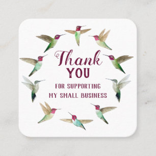 Anna's Hummingbirds Thank You Business Cards