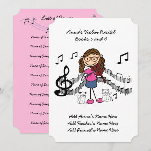 Anna's Violin Recital Invitation Card 5 and 6