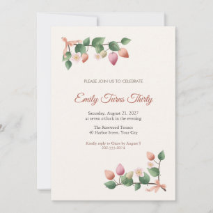 Annatto Pod 30th Birthday Party Invitation