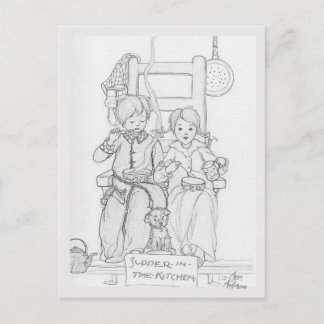 Anne Anderson Children's Supper Colour Me Postcard