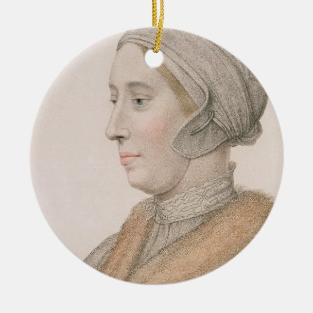 Anne Boleyn (1507-36) engraved by Francesco Bartol Ceramic Tree Decoration (Front)