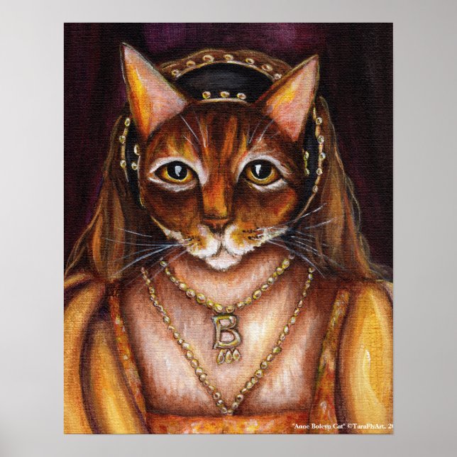 Anne Boleyn Cat Art King Henry VIII Wives Tudors Poster (Front)