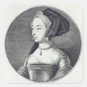 Anne Boleyn, etched by Wenceslaus Hollar, 1649 Square Sticker