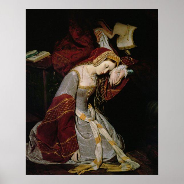 Anne Boleyn  in the Tower, detail, 1835 Poster (Front)