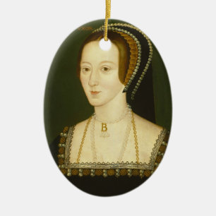 Anne Boleyn Second Wife of Henry VIII Portrait Ceramic Tree Decoration
