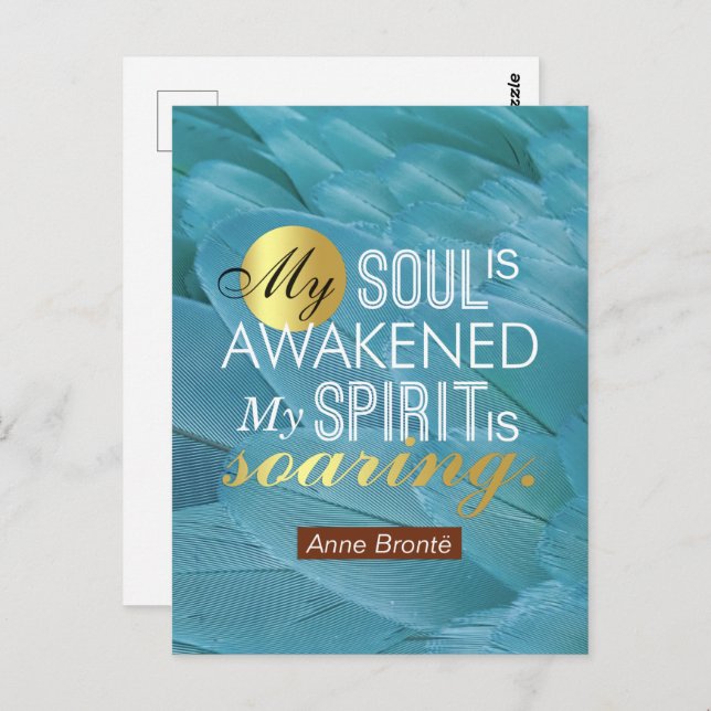 Anne Bronte Poem Quote - My Soul is Awakened Postcard (Front/Back)