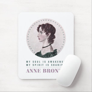 Anne Bronte Portrait and Quote My Soul is Awakened Mouse Mat