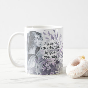 Anne Bronte Quote My Soul Is Awakened Floral Coffee Mug