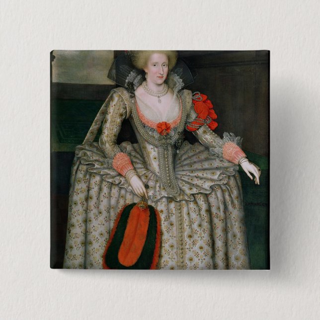 Anne of Denmark, c.1605-10 15 Cm Square Badge (Front)