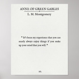 Anne of Green Gables - Book Page Quote - Enjoy It Poster