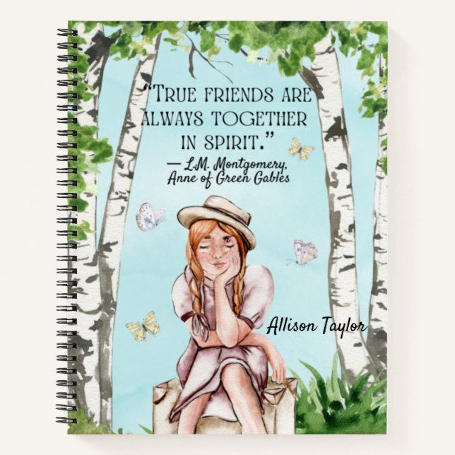 Anne of Green Gables Custom Name Spiral Notebook (Front)