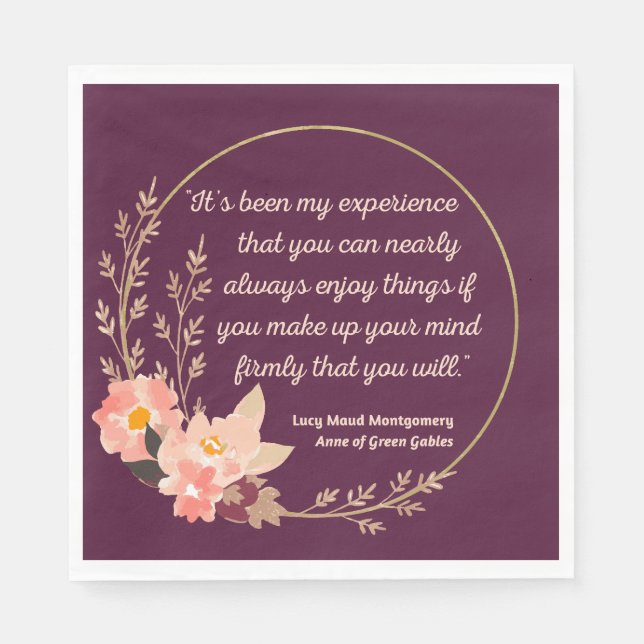 Anne Of Green Gables Quote I - Cute Style Napkin (Front)