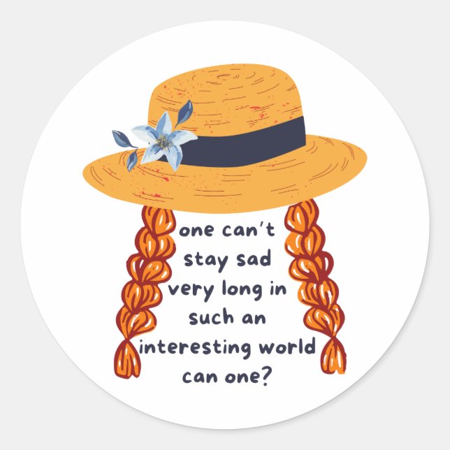 Anne Of Green Gables Shirley Book Quote Classic Round Sticker (Front)