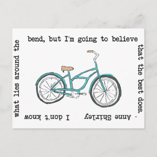 Anne Shirley- Bicycle- Inspirational Postcard