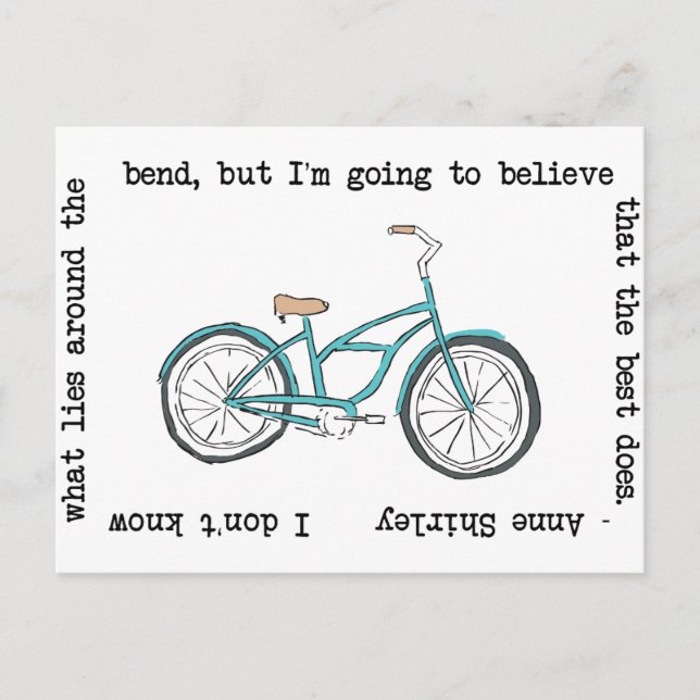 Anne Shirley- Bicycle- Inspirational Postcard (Front)