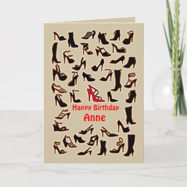 Anne Shoes Happy Birthday Card (Front)