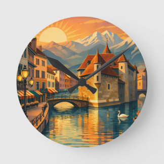 Annecy City Round Clock