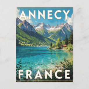 Annecy France Crystal Lake Alpine travel View   Postcard