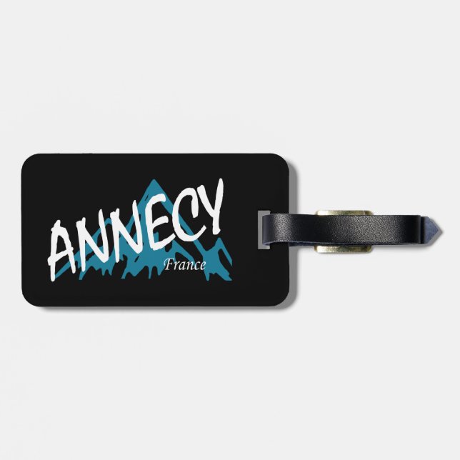Annecy France Mountains Luggage Tag (Back Horizontal)