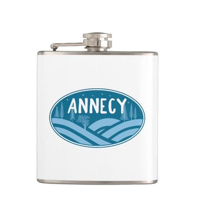 Annecy France Outdoors Hip Flask (Front)