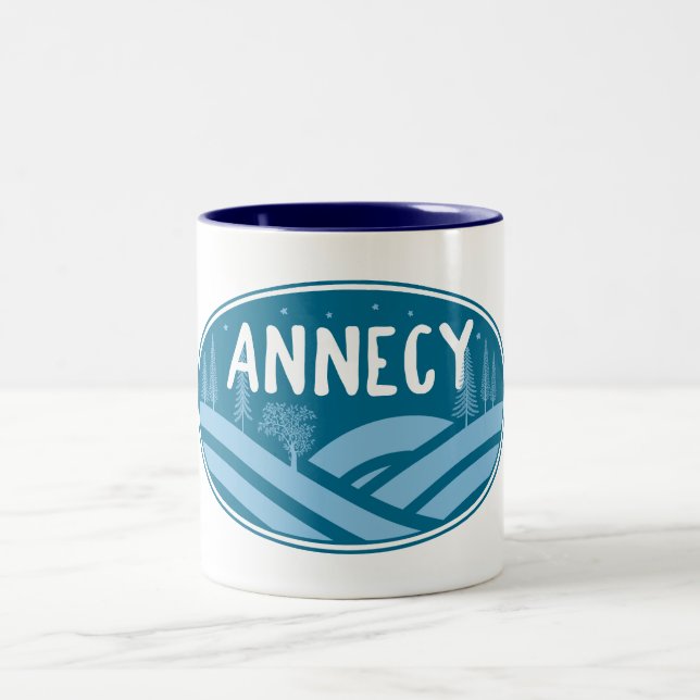 Annecy France Outdoors Two-Tone Coffee Mug (Center)
