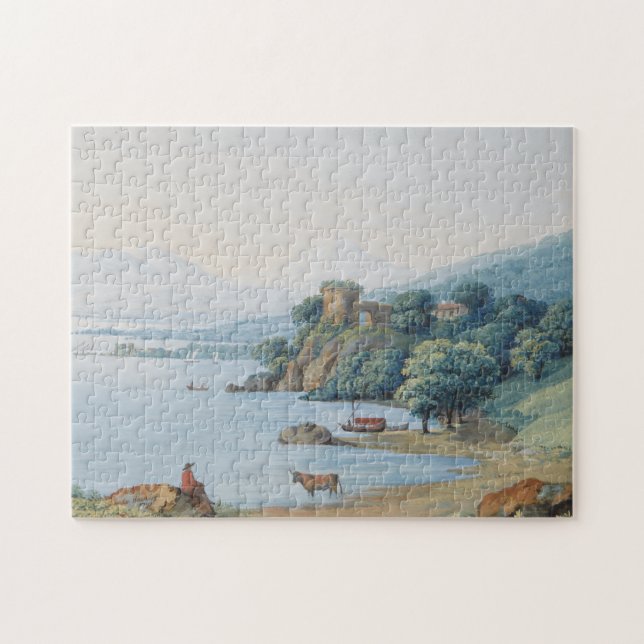 Annecy Lake with Castle by Carl Ludwig Hackert Jigsaw Puzzle (Horizontal)