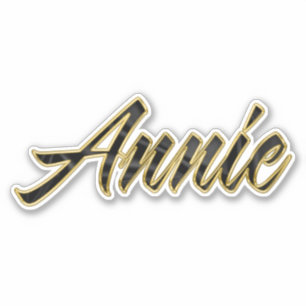 Annie black gold lettering Sticker