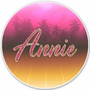 Annie First Name golden pink sticker