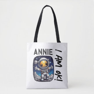 Annie I Am OK! | Song Lyrics Twist With Astronaut Tote Bag