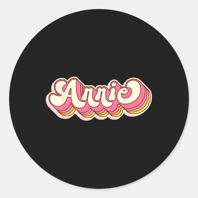 Annie Name Personalised First Name Surname  Classic Round Sticker (Front)