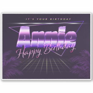 Annie Name Vorname lila retro Sticker Geburtstag