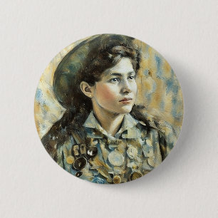 Annie Oakley femalegun slinger 1800s cowgirl art 6 Cm Round Badge