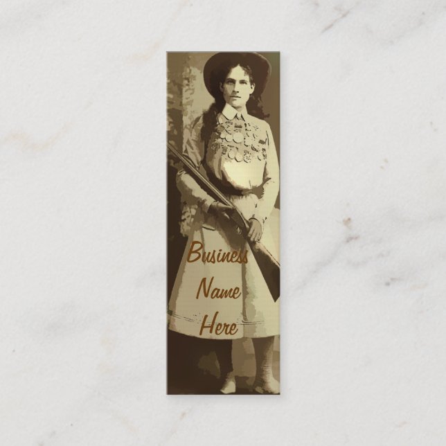 Annie Oakley Oil Grunge Bookmark Business Card (Front)