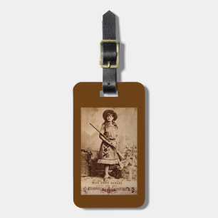Annie Oakley Sepia Luggage Tag