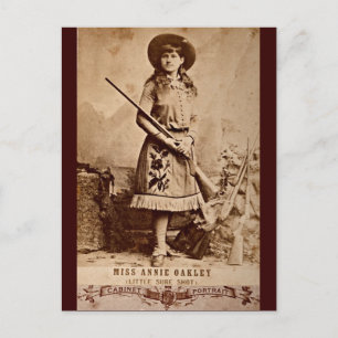 Annie Oakley Sepia Postcard