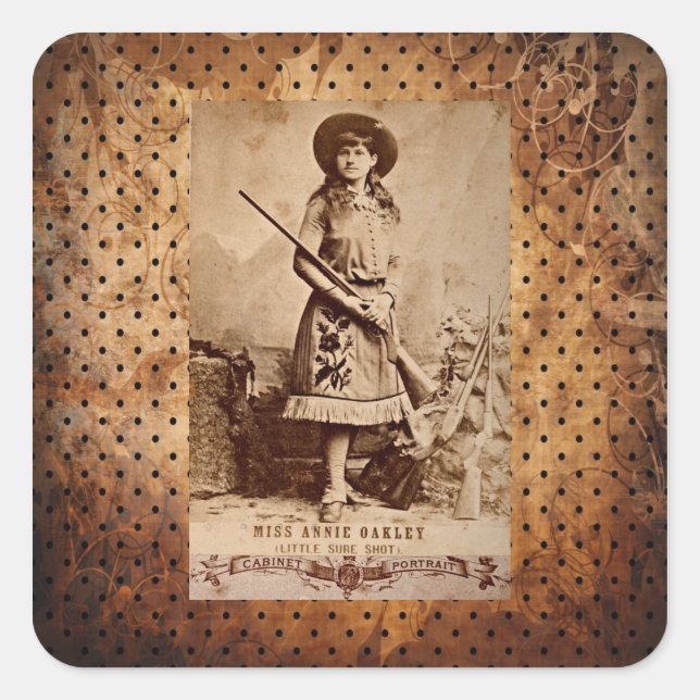 Annie Oakley Sepia Square Sticker (Front)