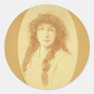 Annie Russell, 'Mice and Men' Retro Theatre Classic Round Sticker