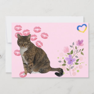 Annie the Cat's Flowers and Kisses Flat Card