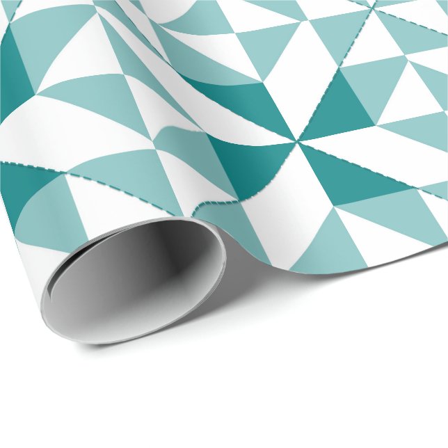 Annie's Choice Patchwork Design in Teal Wrapping Paper (Roll Corner)