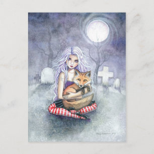 Annie's Fox Gothic Girl Fantasy Art Postcard