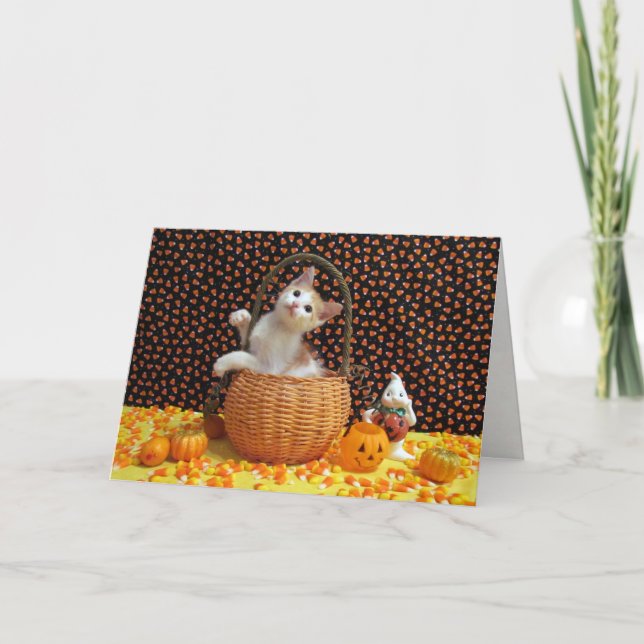 Annie's Sweet Halloween Cat / Kitten Card (Front)