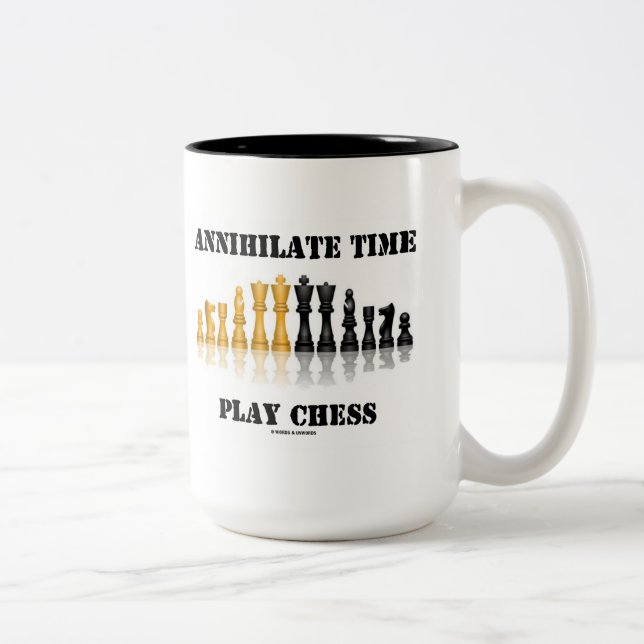 Annihilate Time Play Chess (Reflective Chess Set) Two-Tone Coffee Mug (Right)