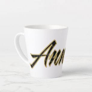 Annika black gold lettering Latte Tasse Mug