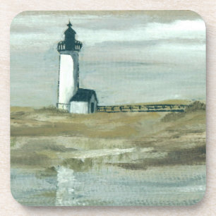 Annisquam Lighthouse Painting Coaster